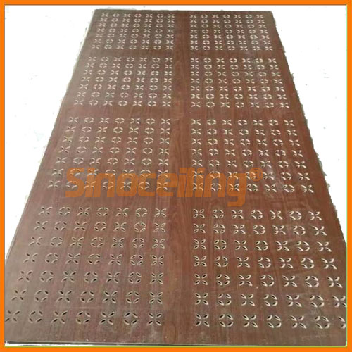 perforated gypsum board wooden color