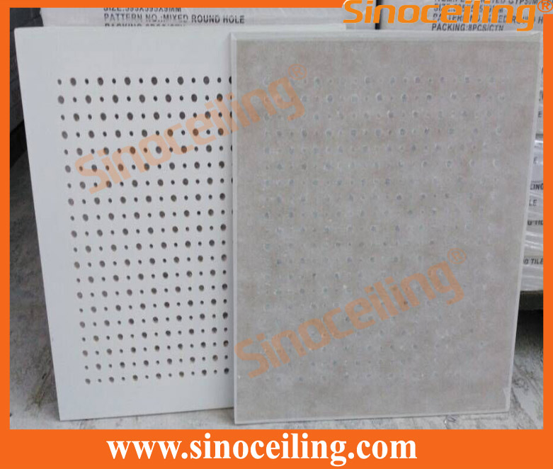perforated gypsum tile 8&12mm mixed